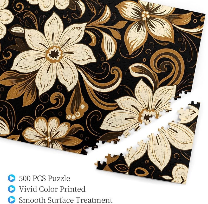 لغز جيجسو أبيض 500 قطعة للكبار زهرة ذات سبع بتلات هدية ديكور للمنزل - Image 2